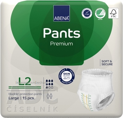 ABENA Pants Premium L2 navliekacie plienkové nohavičky, boky 100-140 cm, savosť 1900 ml, 1x15 ks
