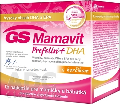 GS Mamavit Prefolin + DHA tbl 30 + cps 30 (60 ks), 1x1 set
