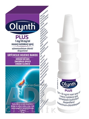 OLYNTH PLUS 1 mg/50 mg/ml nosový roztokový sprej aer nao (fľ.HDPE biela) 1x10 ml