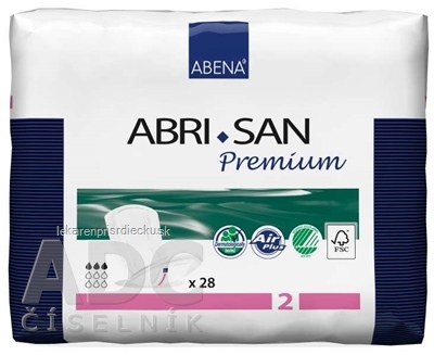 ABENA ABRI SAN Premium 2 inkontinenčné vložky, priedušné, 11x26 cm, savosť 350 ml 1x28 ks