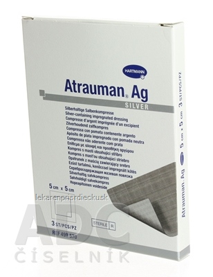 ATRAUMAN AG kompres impregnovaný, obsahuje striebro (5x5 cm) 1x3 ks