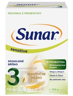 Sunar Sensitive 3 mliečna výživa (od ukonč. 12. mesiaca) 1x500 g