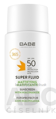 BABÉ SUPER FLUID OIL FREE SPF50 zmatňujúci fluid s ochranným faktorom pre všetky typy pleti 1x50 ml