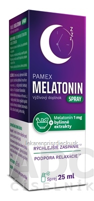 PAMEX MELATONIN spray ústny sprej, s bylinnými extraktmi, 1x25 ml