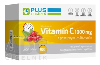 PLUS LEKÁREŇ Vitamín C 1000 mg tbl s postupným uvoľňovaním 1x100 ks