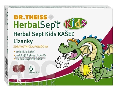 Dr.Theiss HerbalSept Kids KAŠEĽ Lízanky 1x6 ks