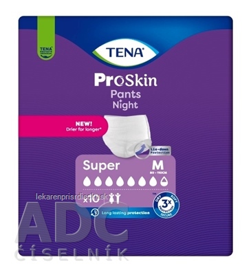 TENA Pants Night Super M naťahovacie inkontinenčné nohavičky na noc (inov.2024) 1x10 ks