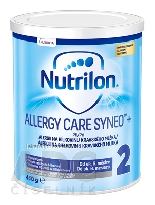 Nutrilon 2 ALLERGY CARE SYNEO + mliečna výživa v prášku (od uk. 6. mesiaca) 1x450 g