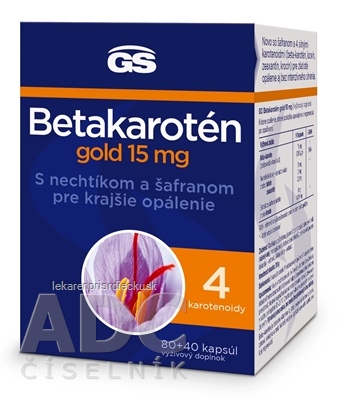 GS Betakarotén gold 15 mg cps s nechtíkom a šafranom 80+40 (120 ks)