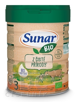 Sunar BIO 3 následná mliečna výživa (od ukonč. 10. mesiaca) 1x700 g
