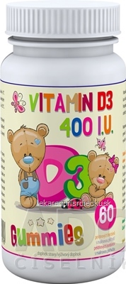 VITAMIN D3 400 I.U. Gummies - Clinical pektínové bonbóny s malinovou príchuťou 1x60 ks