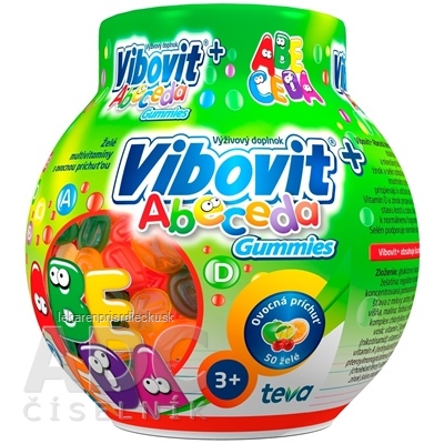 VIBOVIT+ ABECEDA Gummies želé s ovocnou príchuťou (inov.2018) 1x50 ks
