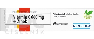 GENERICA Vitamin C 600 mg + Zinok tbl eff 1x20 ks