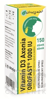 Vitamín D3 Axonia OROFAST 1000 IU sublingválny sprej 150 dávok 1x30 ml