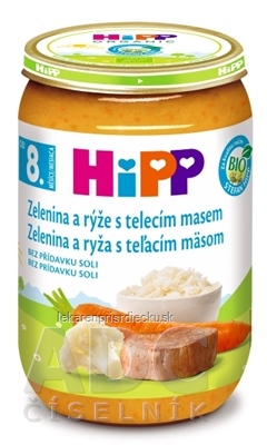 HiPP Príkrm BIO Zelenina, teľacie mäso a ryža (od 8. mesiaca) 1x220 g