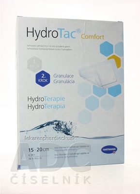 HydroTac Comfort - krytie na rany penové hydropol. impregnované gélom, samolepiace (15x20 cm) 1x10 ks