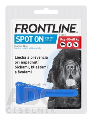 FRONTLINE Spot-on pre psy XL sol (na kožu, pipeta, psy 40-60 kg) 1x4,02 ml