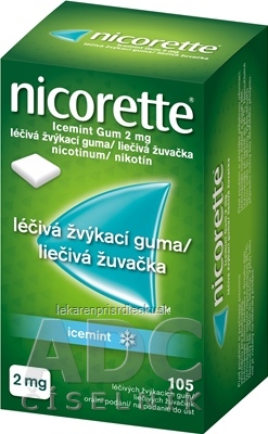 Nicorette Icemint Gum 2 mg gum med (blis.PVC/PVDC/Al) 1x105 ks