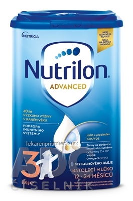 Nutrilon Advanced 3 batoľacia mliečna výživa v prášku (12-24 mesiacov) 1x800 g