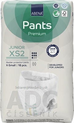 ABENA Pants Premium JUNIOR XS2 navliekacie plienkové nohavičky, boky 50-75 cm, savosť 1500 ml, 1x18 ks