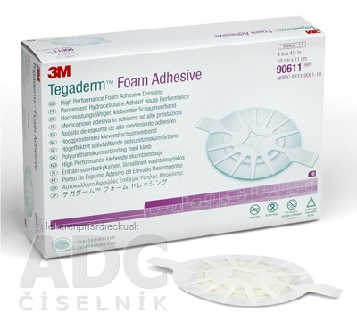 3M TEGADERM Foam Adhesive (90611) penové krytie na rany, adhezívne, ovál, 10x11 cm, 1x10 ks