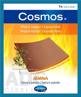 COSMOS Hrejivá náplasť s kapsaicínom JEMNÁ (12,5x15 cm) 1x1 ks