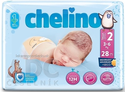 CHELINO T2 detské plienky (3-6 kg) s dermo ochranou 1x28 ks