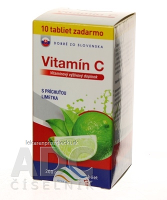 Dobré z SK Vitamín C 200 mg príchuť LIMETKA tbl 60+10 zadarmo (70 ks)