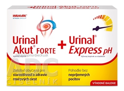 Urinal Akut FORTE + Urinal Express pH PROMO 2022 tbl 10 ks + vrecúška 6 ks, 1x1 set
