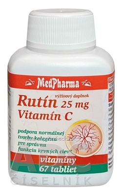 MedPharma RUTÍN 25 mg + Vitamín C 100 mg tbl 1x67 ks