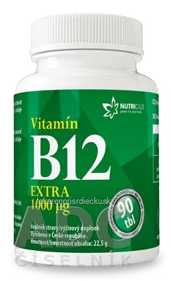 NUTRICIUS Vitamín B12 EXTRA 1000 μg tbl 1x90 ks