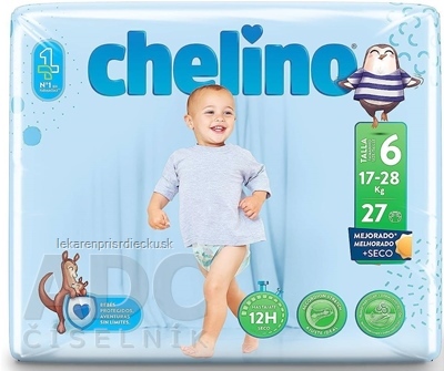 CHELINO T6 detské plienky (17-28 kg) s dermo ochranou 1x27 ks