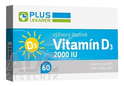 PLUS LEKÁREŇ Vitamín D3 2000 IU cps 1x60 ks