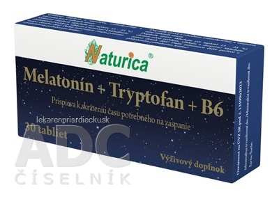 Naturica Melatonín + Tryptofan + Vitamín B6 tbl 1x30 ks