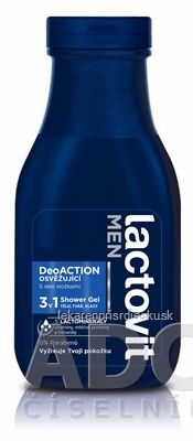 Lactovit MEN DeoACTION 3v1 Sprchový gél osviežujúci 1x300 ml