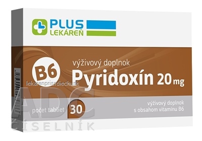 PLUS LEKÁREŇ Pyridoxín 20 mg (vitamín B6) tbl 1x30 ks