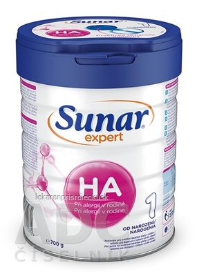 Sunar EXPERT HA1 počiatočná výživa dojčiat (od narodenia) 1x700 g