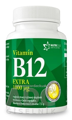 NUTRICIUS Vitamín B12 EXTRA 1000 μg tbl 1x30 ks