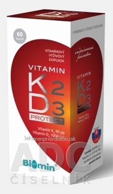 Biomin VITAMIN K2 + D3 PROTECT cps 1x60 ks