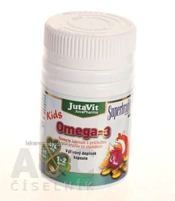 JutaVit Omega-3 Kids žuvacie kapsuly s príchuťou pomaranča 1x45 ks