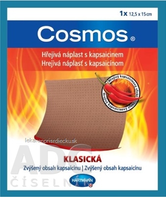 COSMOS Hrejivá náplasť s kapsaicínom KLASICKÁ (12,5x15 cm) 1x1 ks