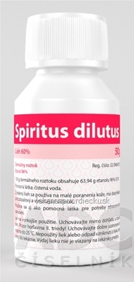Spiritus dilutus sol der (fľ.HDPE) 1x50 g