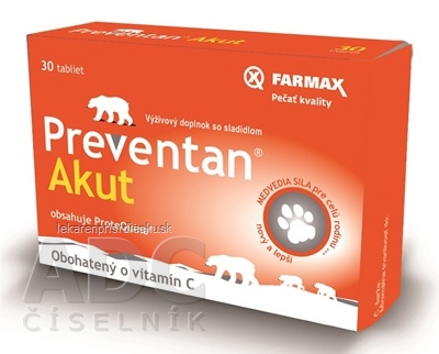 FARMAX Preventan Akut obohatený o vitamín C tbl 1x30 ks