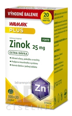 WALMARK Zinok FORTE 25 mg tbl 100+20 navyše (120 ks)