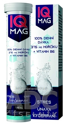 IQ MAG HORČÍK 375 mg + Vitamín B6 šumivé tablety citrónová príchuť 1x20 ks