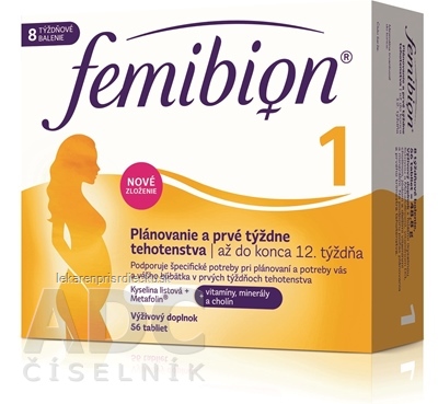Femibion 1 Plánovanie a prvé týždne tehotenstva tbl (kys. listova + vitamíny, minerály) 1x56 ks