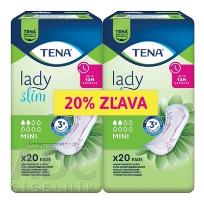 TENA Lady Slim Mini inkontinenčné vložky 2x20 ks (20% zľava) 1x1 set