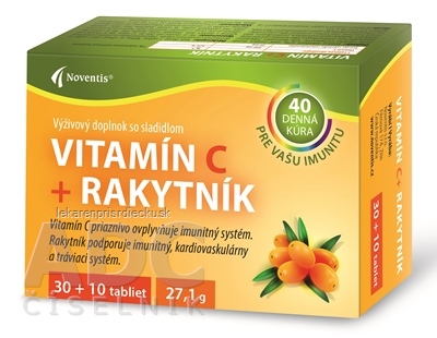 Noventis Vitamín C + Rakytník tbl 1x40 ks