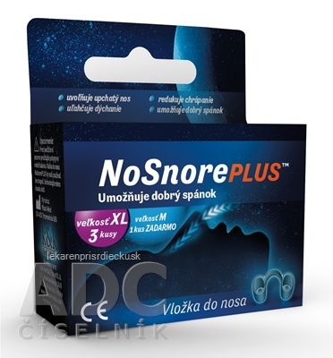 NoSnorePLUS silikónová vložka do nosa: veľkosť XL 3 ks + veľkosť M 1 ks ZADARMO, 1x1 set