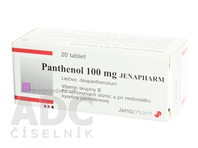 Panthenol 100 mg JENAPHARM tbl 20x100 mg (liek.skl.hnedá)